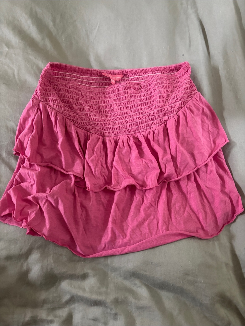 Simply Southern Hot Pink Tiered Ruffle Mini Skirt